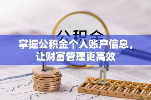 台中掌握公积金个人账户信息，让财富管理更高效