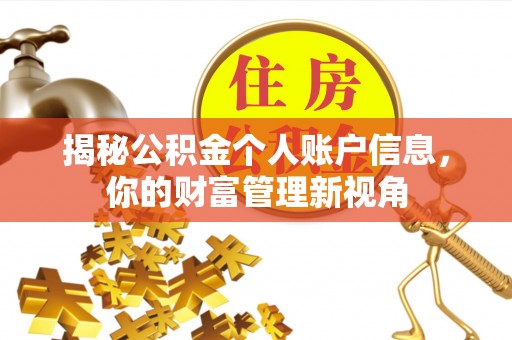台中揭秘公积金个人账户信息，你的财富管理新视角